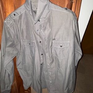 Gray Button-Up Shirt